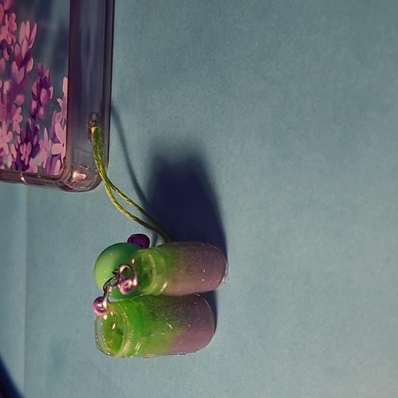 Purple and green mini jar phone charm - Picture 1 of 3